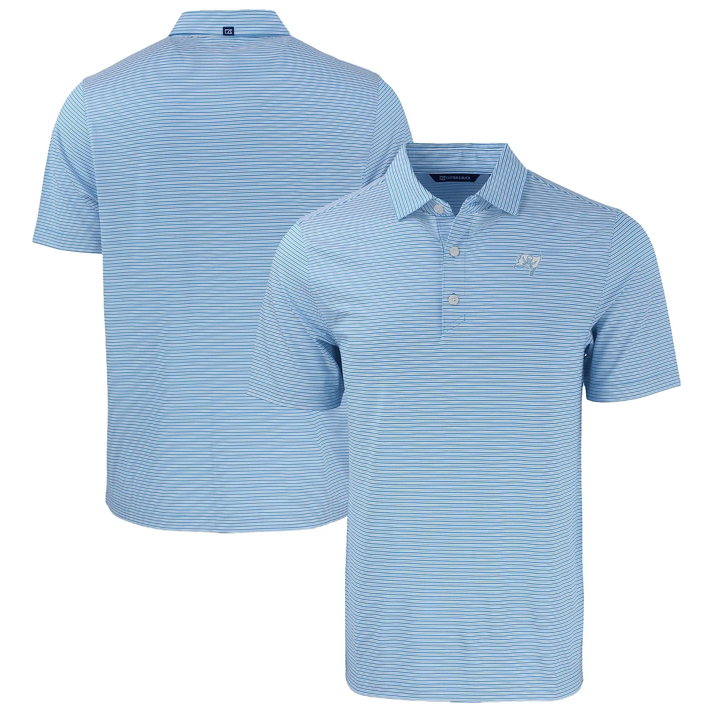 Men's Cutter & Buck Powder Blue Tampa Bay Buccaneers Forge Eco Double Stripe Stretch Recycled Polo