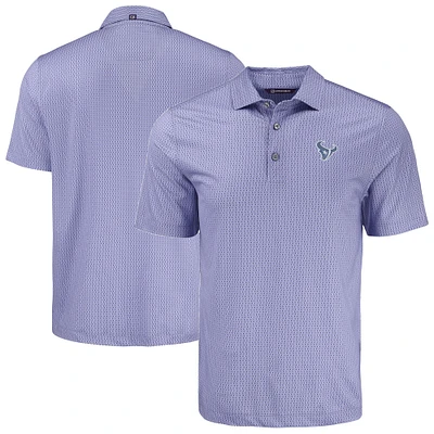Men's Cutter & Buck Houston Texans Pike Eco Shadow Check Print Recycled Polo
