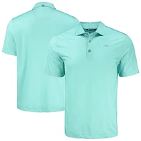 Men's Cutter & Buck Los Angeles Chargers Pike Eco Shadow Check Print Recycled Polo