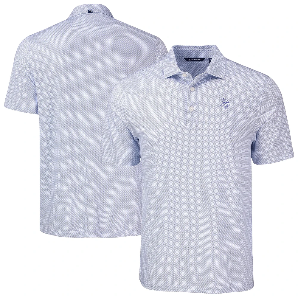 Men's Cutter & Buck Purple Minnesota Vikings Pike Eco Diamond Dot Print Recycled Polo