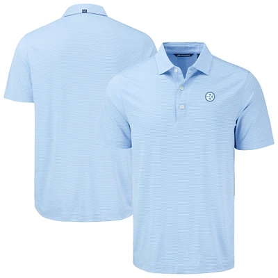 Men's Cutter & Buck  Powder Blue Pittsburgh Steelers Forge Eco Fine Line Stripe Stretch Recycled Polo