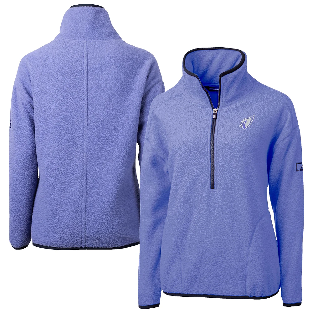 Women's Cutter & Buck Lavender Arizona Cardinals Cascade Eco Fleece Half-Zip Jacket