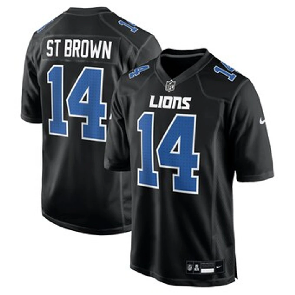 Men's Nike Amon-Ra St. Brown Carbon Black Detroit Lions Fashion Jersey