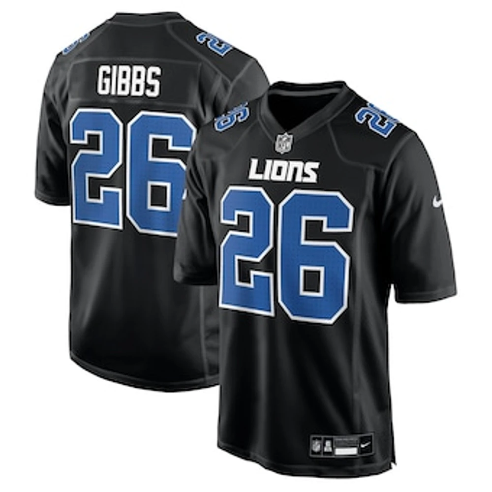 Men's Nike Jahmyr Gibbs Carbon Black Detroit Lions Fashion Jersey