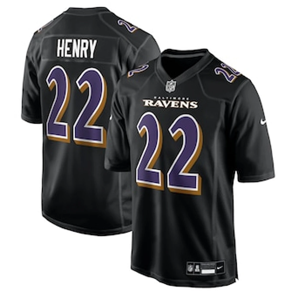 Men's Nike Derrick Henry Carbon Black Baltimore Ravens Fashion Jersey