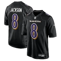 Men's Nike Lamar Jackson Carbon Black Baltimore Ravens Fashion Jersey