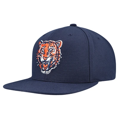 Men's Mitchell & Ness Navy Detroit Tigers Cooperstown Collection Basic Flip Snapback Hat
