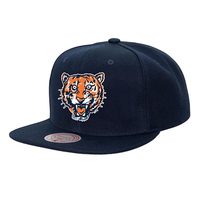 Men's Mitchell & Ness Navy Detroit Tigers Cooperstown Collection Basic Flip Snapback Hat
