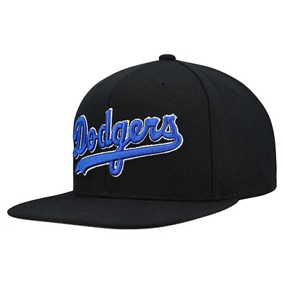 Men's Mitchell & Ness Black Los Angeles Dodgers Cooperstown Collection Basic Flip Snapback Hat