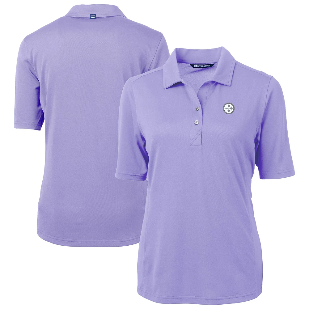 Women's Cutter & Buck Lavender Pittsburgh Steelers Virtue Eco Pique Recycled Polo