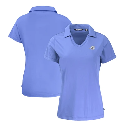 Women's Cutter & Buck  Purple Miami Dolphins Daybreak Eco Recycled V-Neck Polo