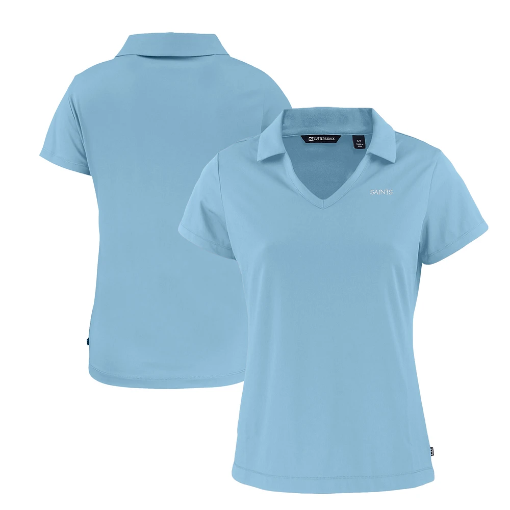 Women's Cutter & Buck Powder Blue New Orleans Saints Daybreak Eco Recycled V-Neck Polo