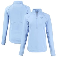 Women's Cutter & Buck  Powder Blue Detroit Lions Peshastin Eco Fleece Recycled Half-Zip Top