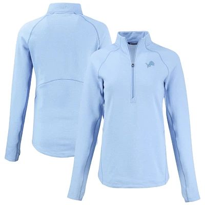 Women's Cutter & Buck  Powder Blue Detroit Lions Peshastin Eco Fleece Recycled Half-Zip Top
