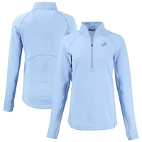 Women's Cutter & Buck  Powder Blue Detroit Lions Peshastin Eco Fleece Recycled Half-Zip Top