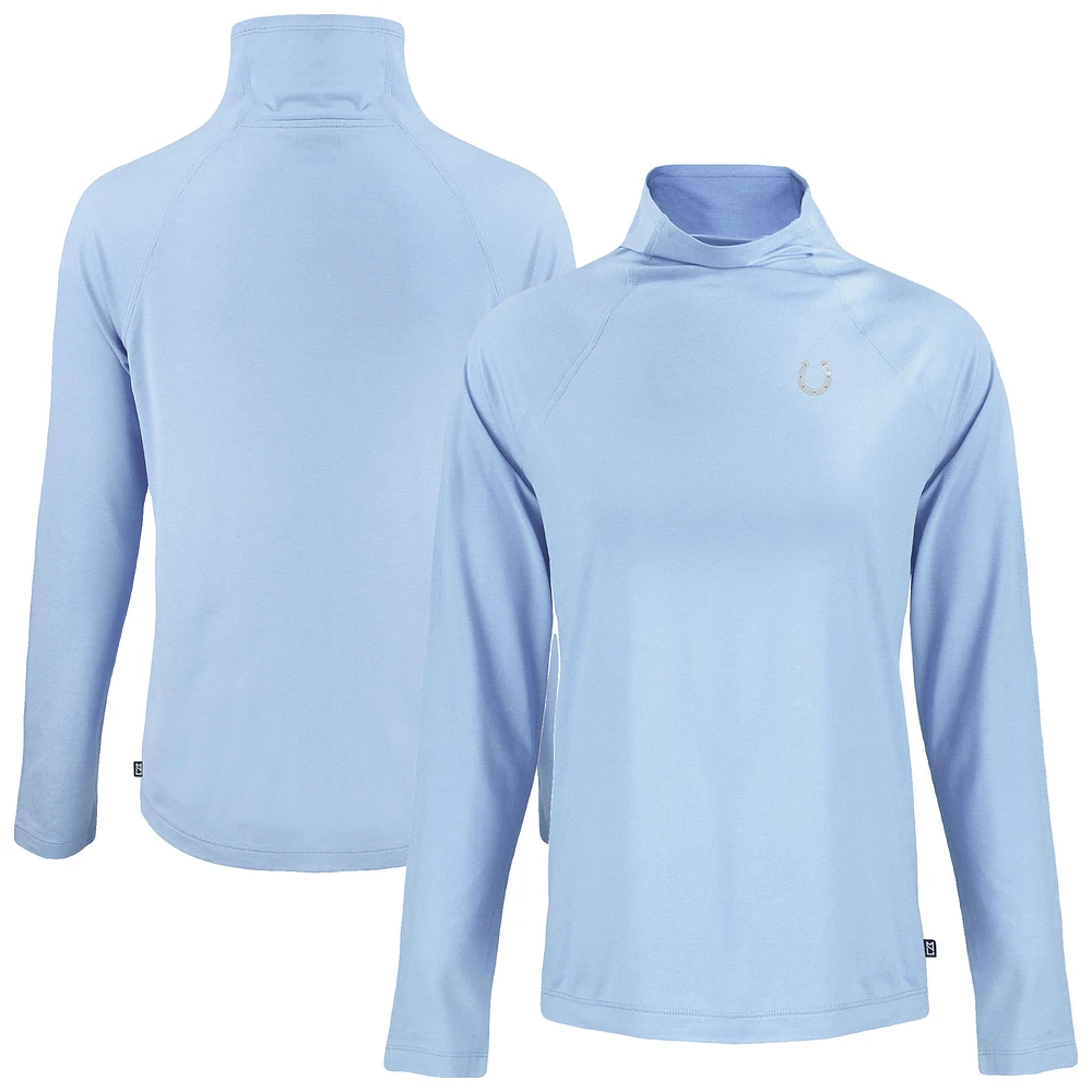 Women's Cutter & Buck Powder Blue Indianapolis Colts Coastline Epic Comfort Eco Recycled Funnel Neck Top