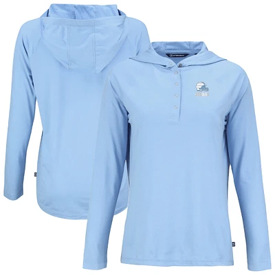 Women's Cutter & Buck  Powder Blue Cleveland Browns Coastline Epic Comfort Eco Recycled Long Sleeve Hoodie T-Shirt