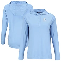 Women's Cutter & Buck  Powder Blue Cleveland Browns Coastline Epic Comfort Eco Recycled Long Sleeve Hoodie T-Shirt