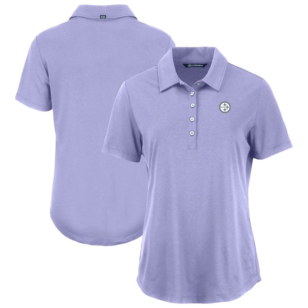 Women's Cutter & Buck Purple Pittsburgh Steelers Coastline Epic Comfort Eco Recycled Polo