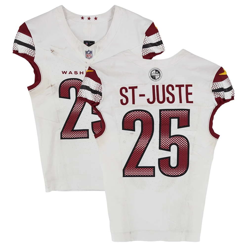 Benjamin St-Juste Washington Commanders Game-Used #25 White Jersey vs. New York Giants on November 3, 2024