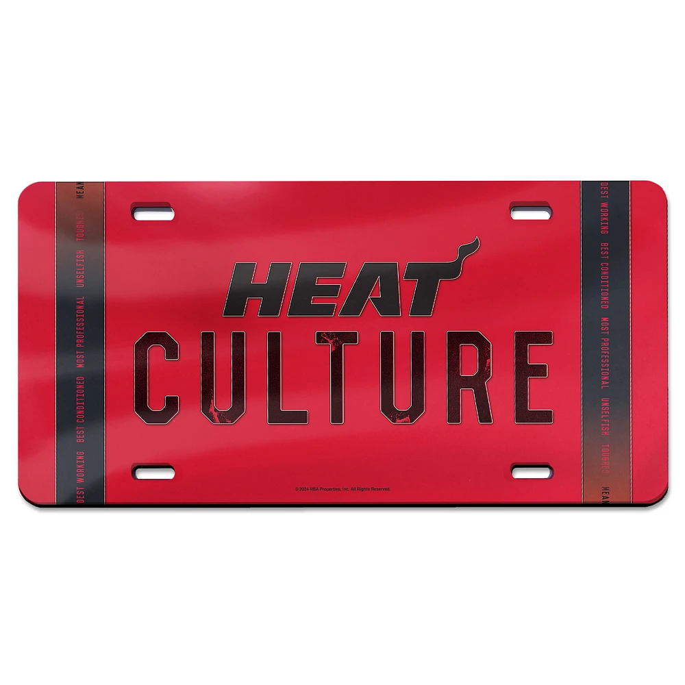 WinCraft  Miami Heat 2024/25 City Edition Laser-Cut Acrylic License Plate