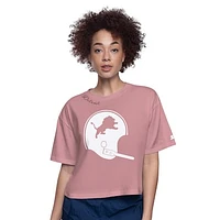 Women's Starter  Pink Detroit Lions Play the Ball Boxy Cropped T-Shirt