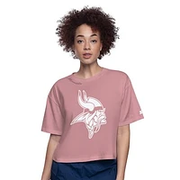 Women's Starter  Pink Minnesota Vikings Play the Ball Boxy Cropped T-Shirt
