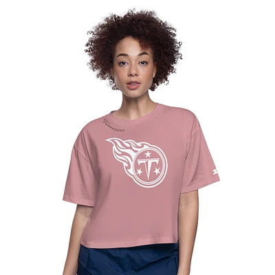 Women's Starter  Pink Tennessee Titans Play the Ball Boxy Cropped T-Shirt