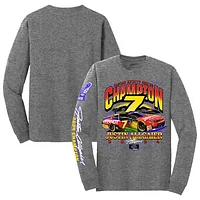 Men's Checkered Flag Sports Heather Gray Justin Allgaier 2024 NASCAR Xfinity Series Champion Long Sleeve T-Shirt