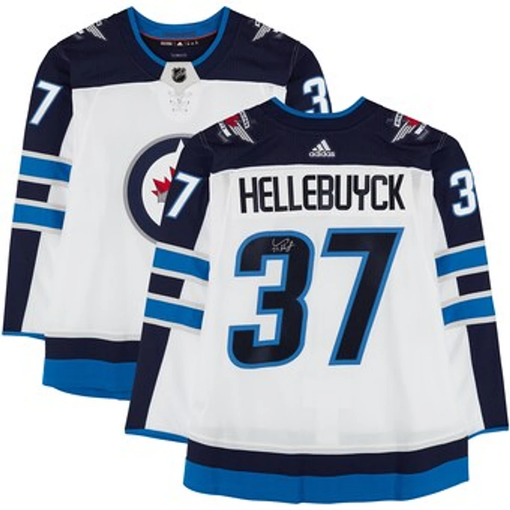 Connor Hellebuyck Winnipeg Jets Autographed White adidas Authentic Jersey