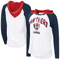 Women's G-III 4Her by Carl Banks  White Florida Panthers VIP Raglan Long Sleeve Hoodie T-Shirt