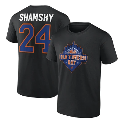 Men's Art Shamsky Black New York Mets Old Timers Day T-Shirt