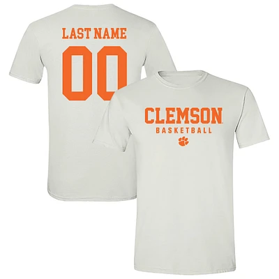 Unisex  White Clemson Tigers NIL Pick-A-Player Women's Basketball Shirsey T-Shirt