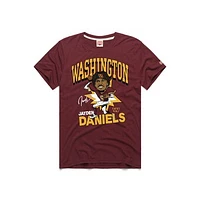 Men's Homage Jayden Daniels Burgundy Washington Commanders Caricature Player Tri-Blend T-Shirt