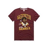 Men's Homage Jayden Daniels Burgundy Washington Commanders Caricature Player Tri-Blend T-Shirt