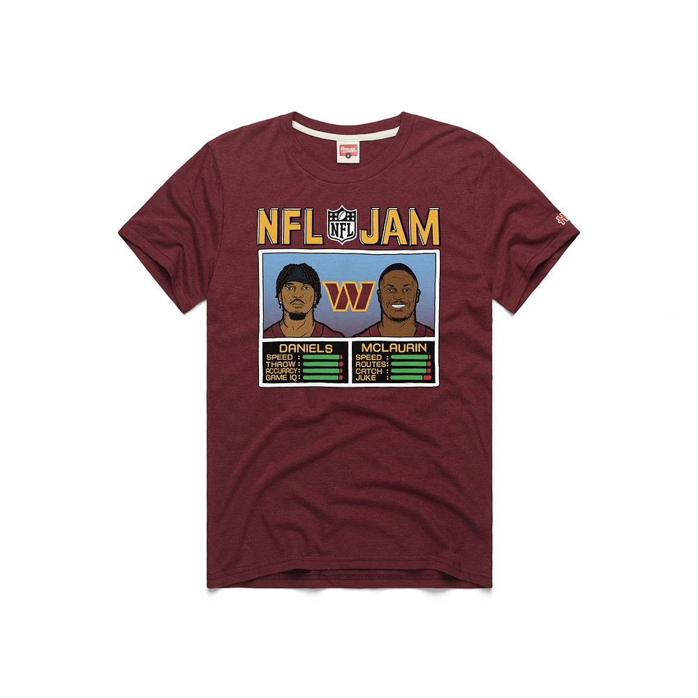 Men's Homage Jayden Daniels & Terry McLaurin Burgundy Washington Commanders NFL Jam Tri-Blend T-Shirt