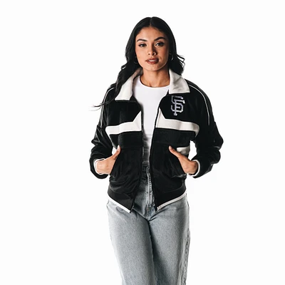 Women's The Wild Collective  Black San Francisco Giants Corduroy Full-Zip Jacket