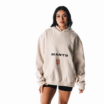 Women's The Wild Collective  Cream San Francisco Giants Oversized Corduroy Pullover Hoodie