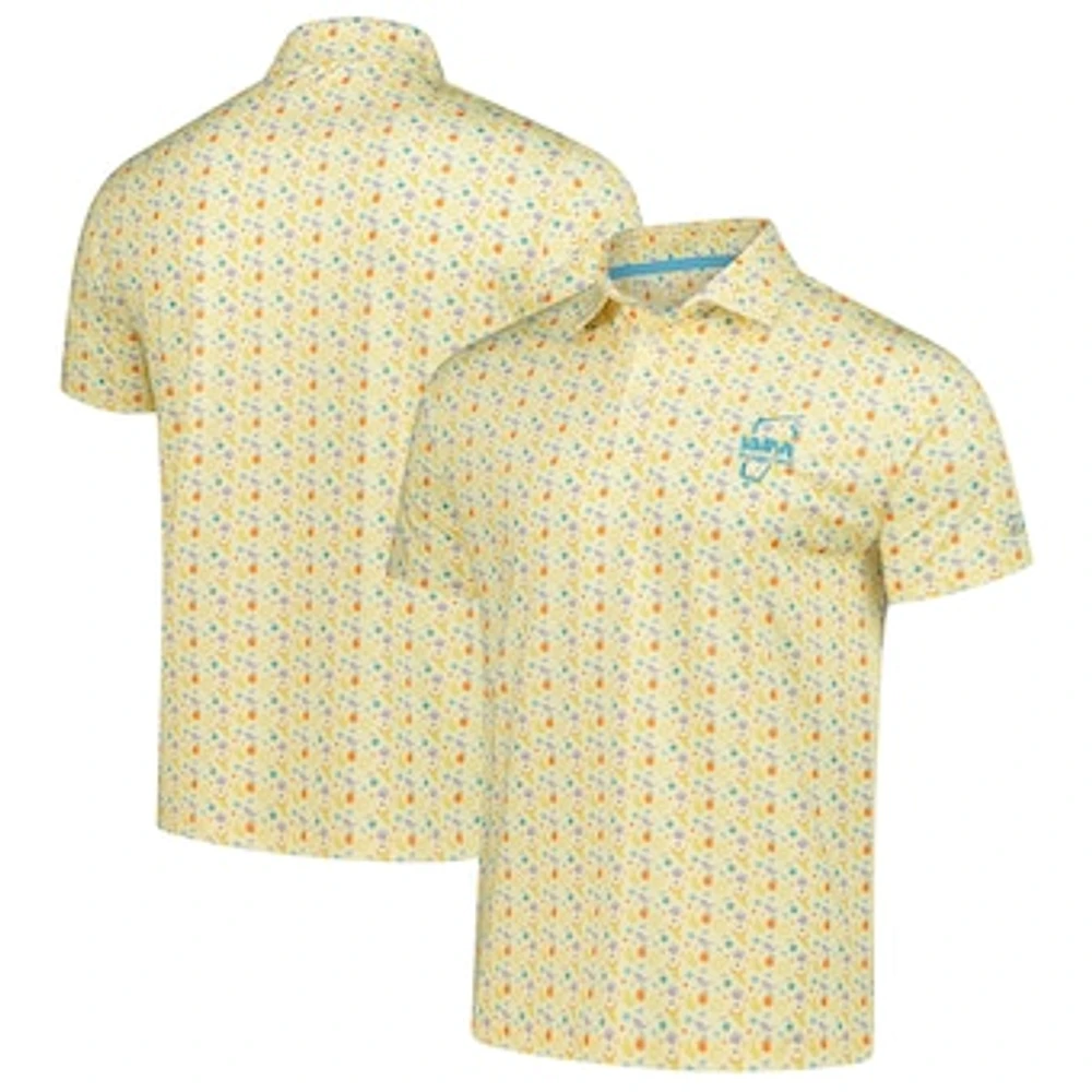 Men's Barstool Golf  Yellow WM Phoenix Open Cactus Polo