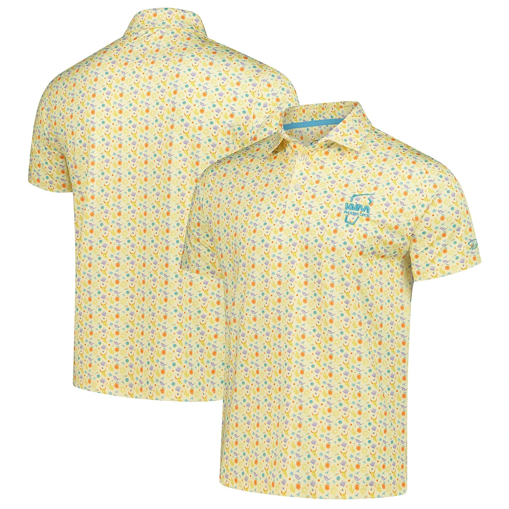 Men's Barstool Golf  Yellow WM Phoenix Open Cactus Polo