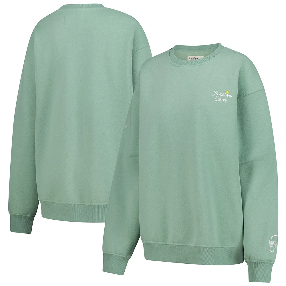 Women's Barstool Golf  Green WM Phoenix Open Oversized Crewneck Sweatshirt