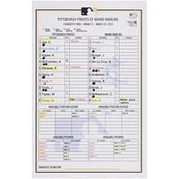 Pittsburgh Pirates Game-Used Lineup Card vs. Miami Marlins on March 29, 2024