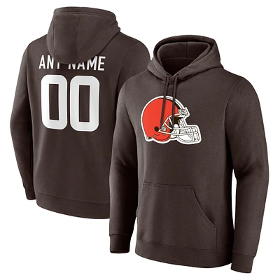 Men's  Brown Cleveland Browns Team Authentic Custom Pullover Hoodie
