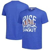 Unisex Charlie Hustle  Royal BYU Cougars Rise and Shout T-Shirt