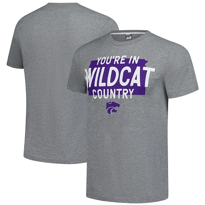 Unisex Charlie Hustle  Gray Kansas State Wildcats You're Wildcat Country Vintage Tri-Blend T-Shirt