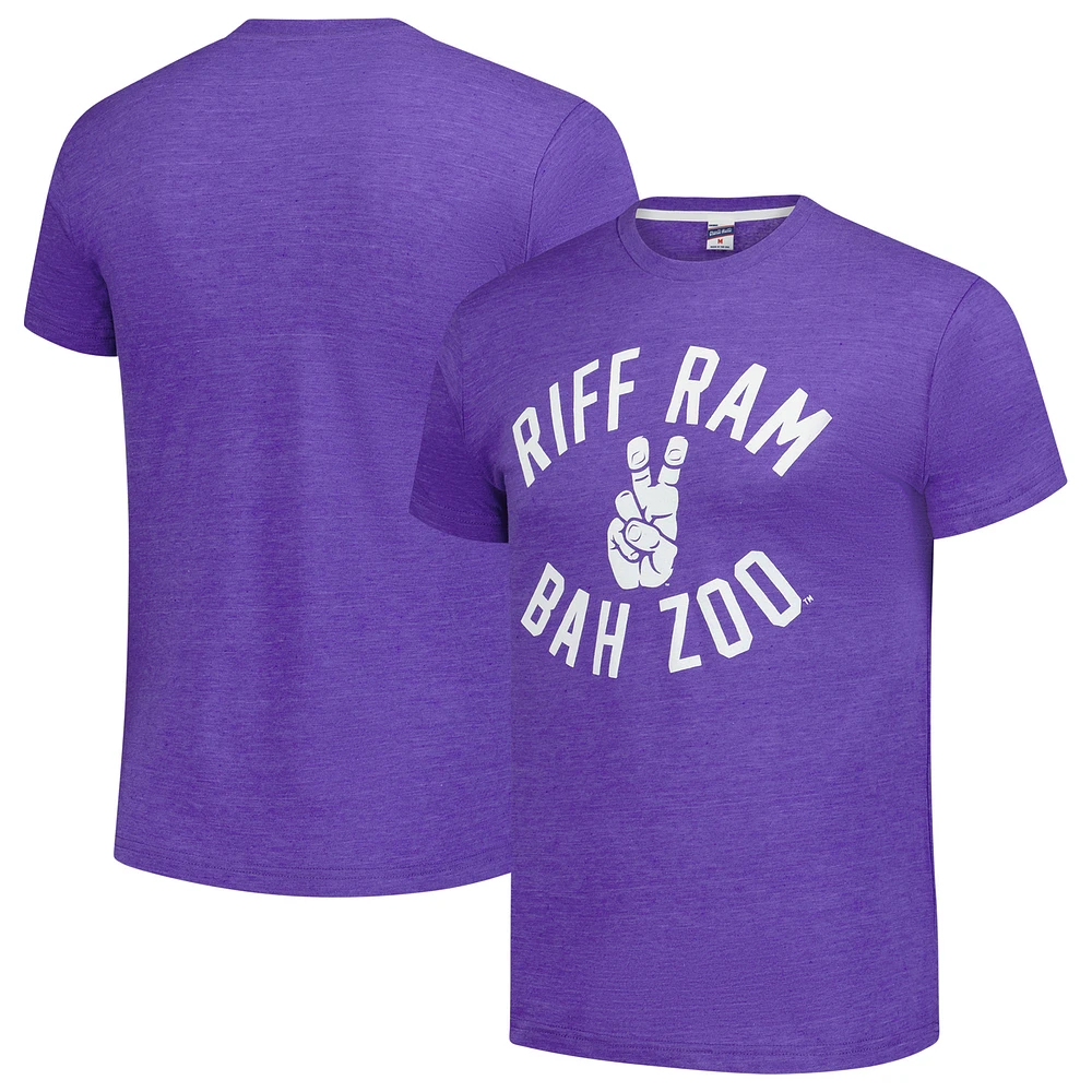 Unisex Charlie Hustle  Purple TCU Horned Frogs Riff Ram Bah Zoo Tri-Blend T-Shirt