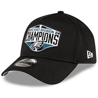 Men's New Era  Black Philadelphia Eagles 2024 NFC East Division Champions Locker Room 9FORTY Adjustable Hat