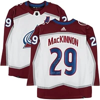 Nathan MacKinnon Colorado Avalanche Autographed White adidas Authentic Jersey with "2024 Hart" Inscription