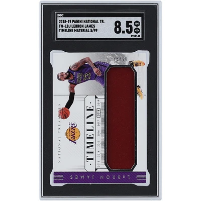 LeBron James Los Angeles Lakers 2018-19 Panini National Treasures Timeless Materials Relic #TM-LBJ #/99 SGC Authenticated 8.5 Card