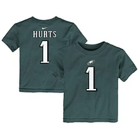 Toddler Nike Jalen Hurts Midnight Green Philadelphia Eagles Player Name & Number T-Shirt